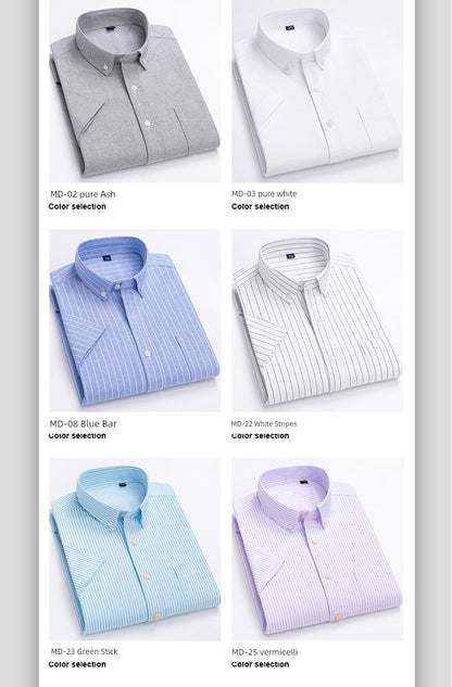 Casual Oxford Men's Short-Sleeved Dress Shirts