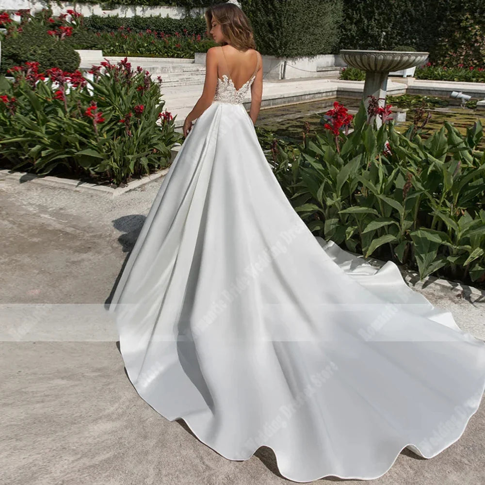 Romantic Sweetheart Sleeveless Wedding Bridal Gown Customized