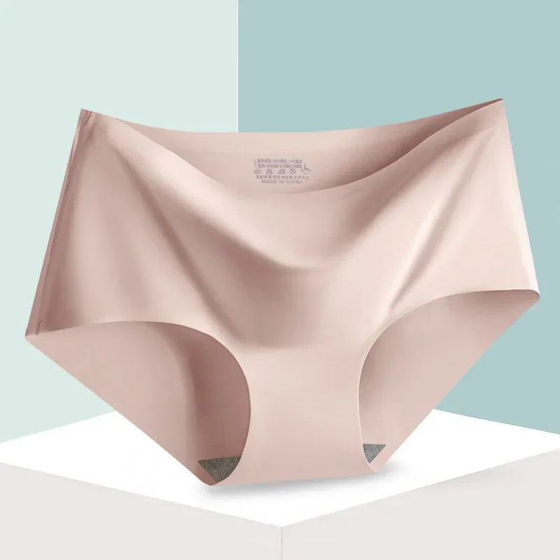 Seamless Ice Silk Comfort Panties For Women Mid-Waist