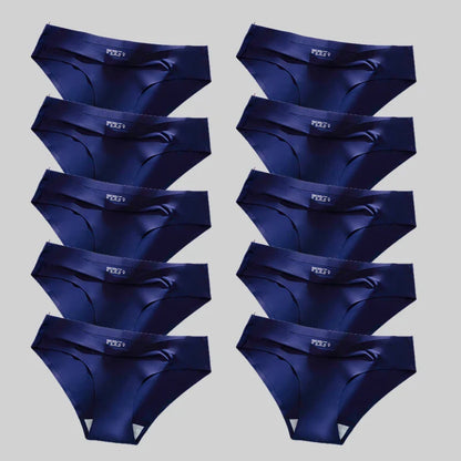10PCS/Set Seamless women's Comfortable Underwear Silk Satin Breathable
