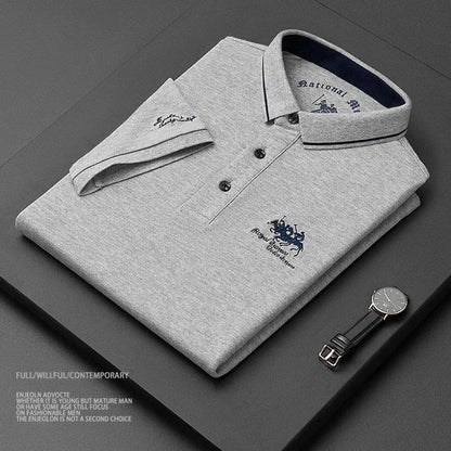 High Quality Men's Cotton Embroidered Summer Polo Shirt Short Sleeve T-shirt