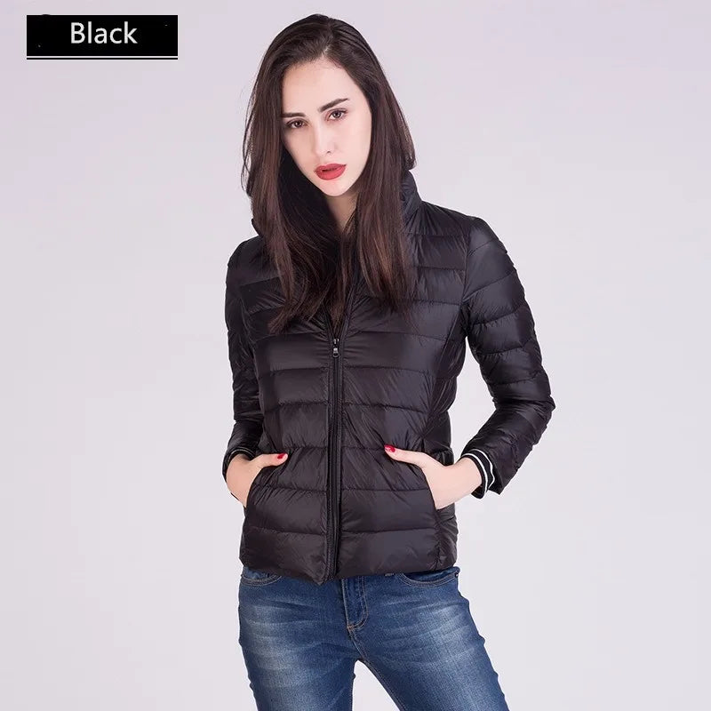 Women Ultra Lightweight Packable Travel All Season Puffer Coats Slim Fit