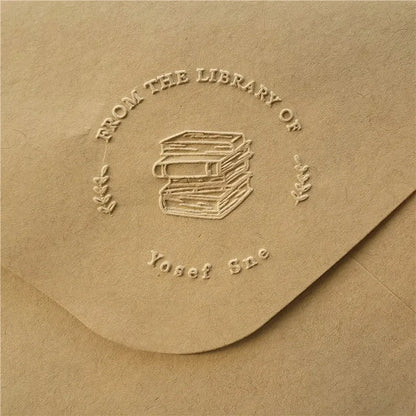 Custom Initials Embosser stamp,Book Embosser Personalized Wedding Embossing Stamp, Address Stamp, Form the Library Embosser