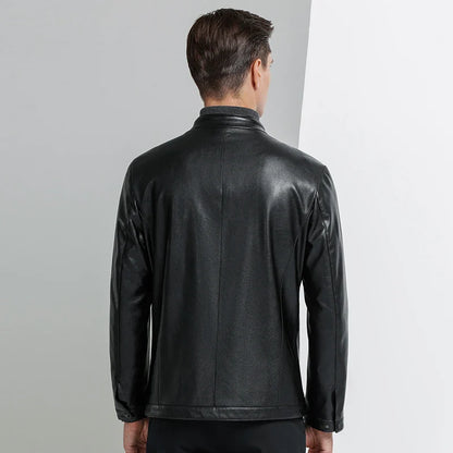Men's Business Casual Natural Sheep Thin Leather Jacket