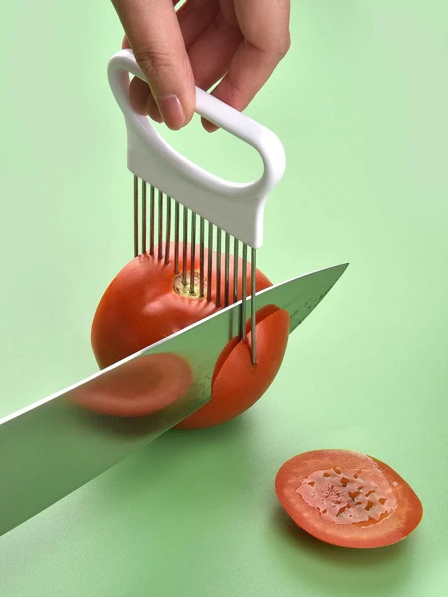Effortlessly Slice Onions Slicer Holder Kitchen Stainless Steel
