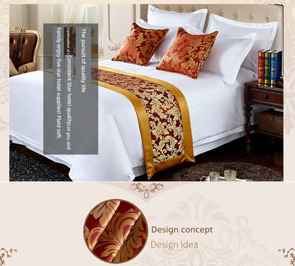 Hotel Bedding Decorative Cloth Bed Runner Bedspread Pure Color