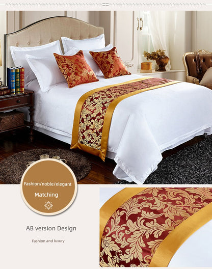 Hotel Bedding Decorative Cloth Bed Runner Bedspread Pure Color