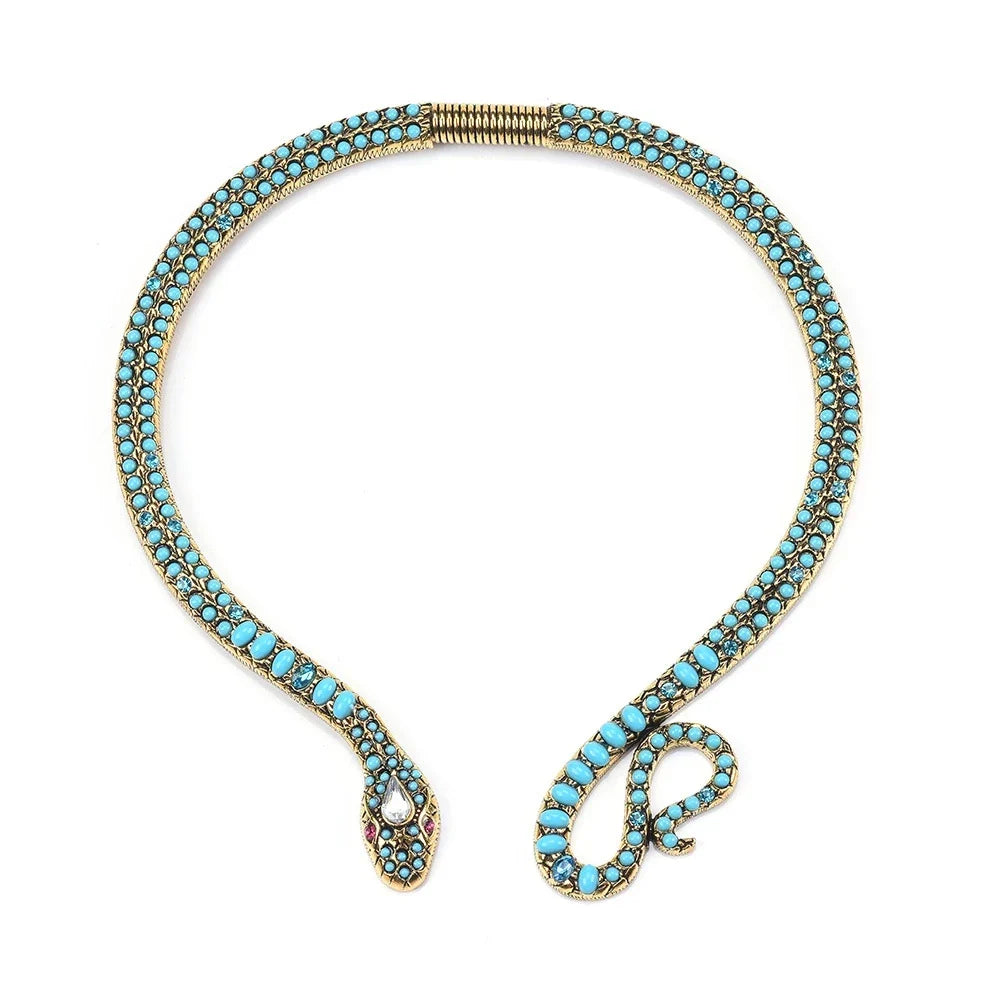 Baroque Open Choker Necklace Women Layered Crystal Tassel Large Collar Necklace Jewelry