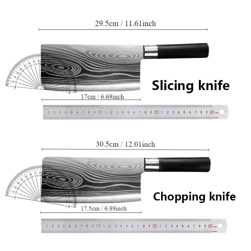Damascus Kitchen Utility Set Knives Scissors Sharpening Rod Slicing Chef knife Stainless Steel