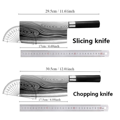 Damascus Kitchen Utility Set Knives Scissors Sharpening Rod Slicing Chef knife Stainless Steel