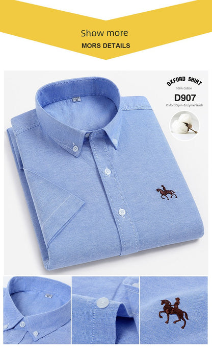 Casual Oxford Men's Short-Sleeved Dress Shirts
