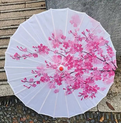 Silk umbrella with cherry blossom design