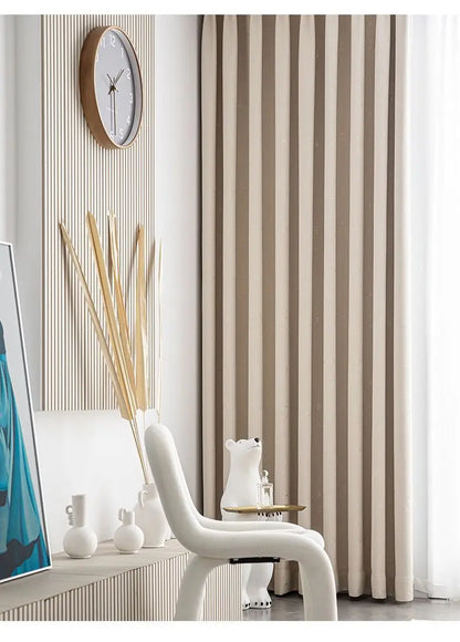Customized Lightning Jacquard Thickened Chenille Blackout Curtains for Living Room Bedroom French Window
