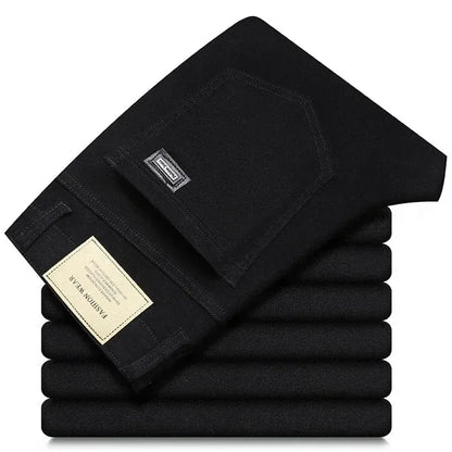 Men's Fashion Casual Classic Style Jeans Straight Fit Soft Trousers