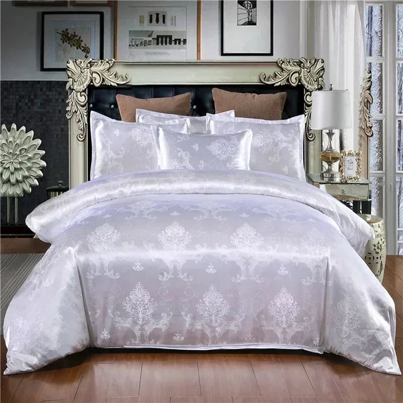 High End Jacquard Luxury European Duvet Cover Set Satin