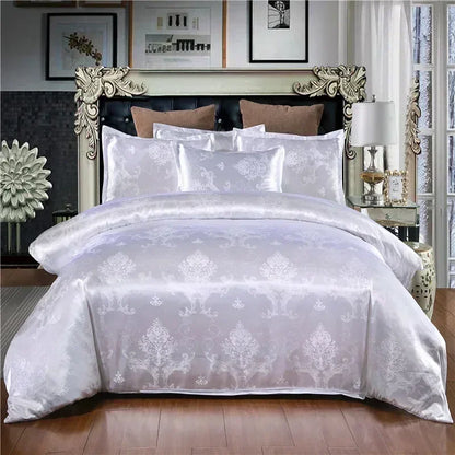 High End Jacquard Luxury European Duvet Cover Set Satin