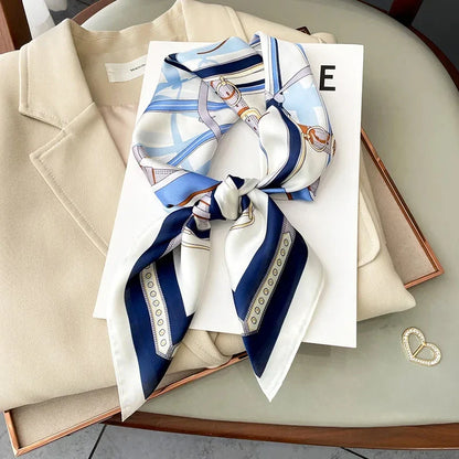Print Luxury Pashmina Silk Scarf for Headband or Neck