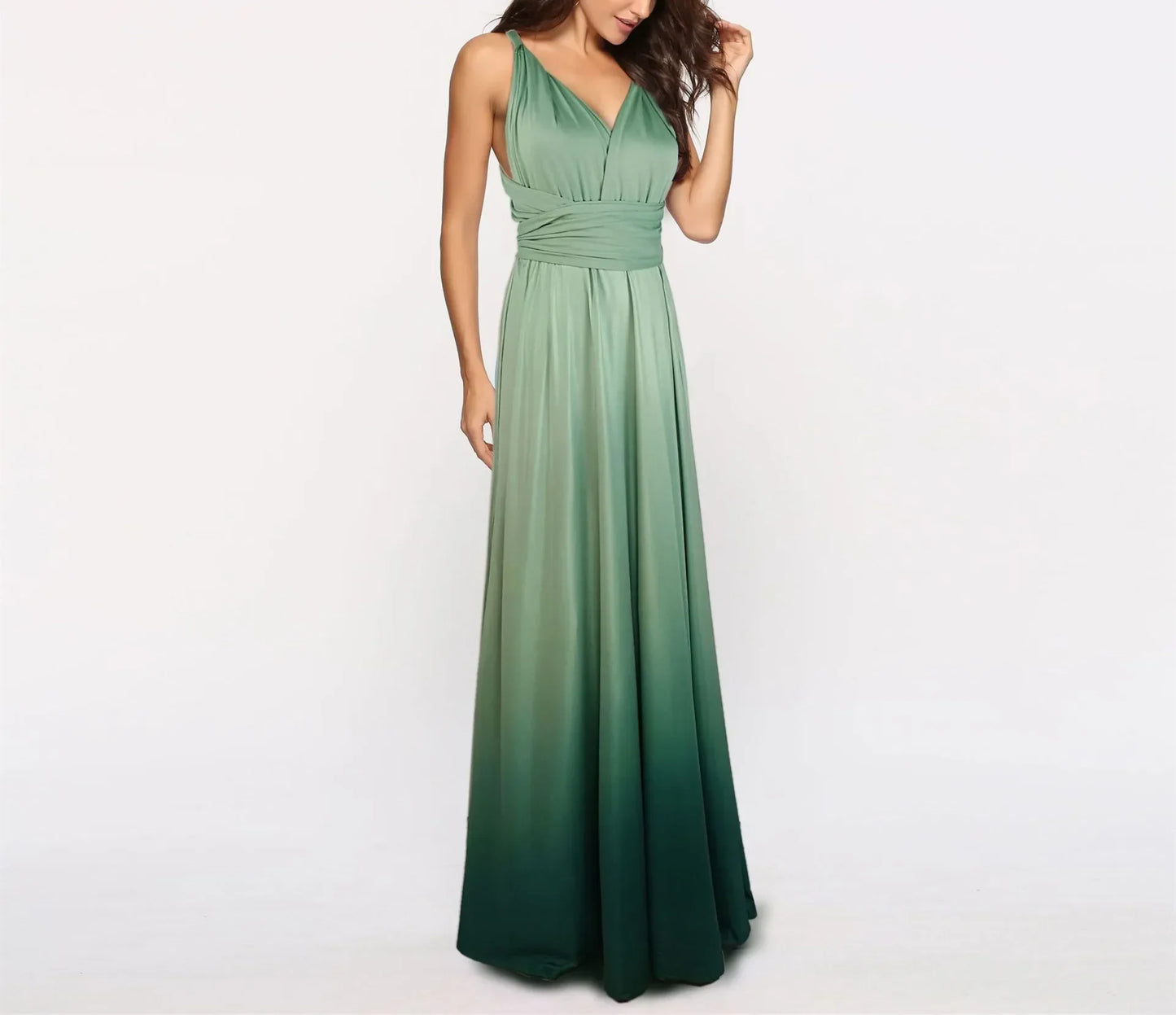 Multicolor Color Maxi Dress for Women Wrap Convertible Cross Bandage Sexy Backless