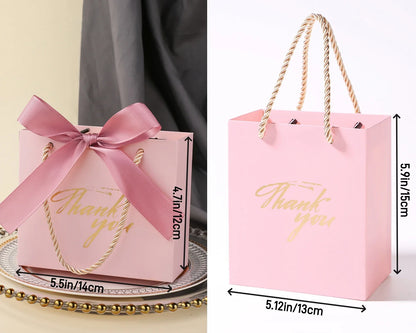 20/50 Pack Small Thank You Gift Bags Bulk Wedding Gift Bags for Guests Mini Gift Paper Bags With Handles for Wedding Baby Shower