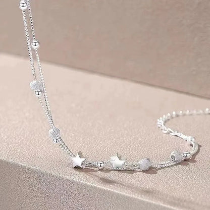 Luxury 925 Sterling Silver Adjustable Star Beaded Bracelets For Women