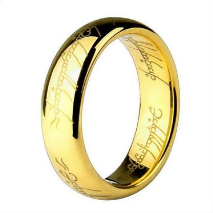 6MM Stainless Steel Laser Engraving Exquisite Couples Wedding Ring, Men and Women