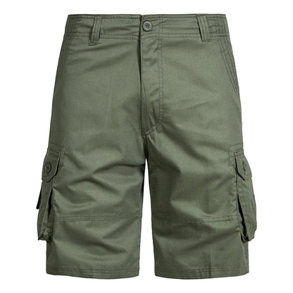 Men's Shorts Loose Large Size Multi-Pocket Overalls Summer Cotton Comfortable Short Pants Outdoor Casual Sports Beach Pants
