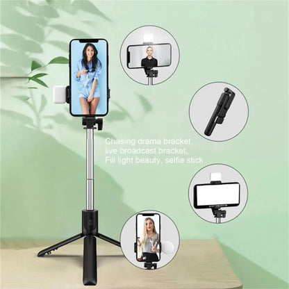 3-in-1 Tiktok Video Holder with Bluetooth Remote, Fill Light, and Foldable Bracket for Smartphones