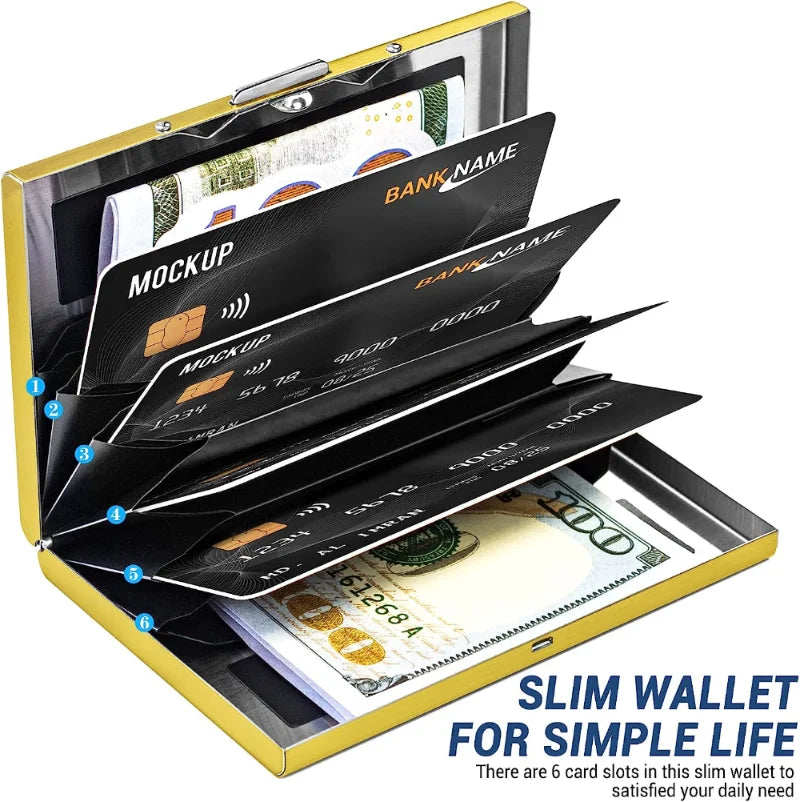 Large Capacity Anti-Scan RFID Wallet, Slim Blocking Card Protection