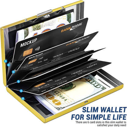 Large Capacity Anti-Scan RFID Wallet, Slim Blocking Card Protection