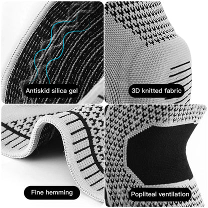 1/2 PC Knee Pads Strap Patella Medial Support Meniscus Silicone Compression Protection Sport Knee Braces Basketball Running Prot