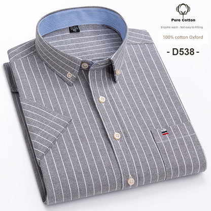 Casual Oxford Men's Short-Sleeved Dress Shirts