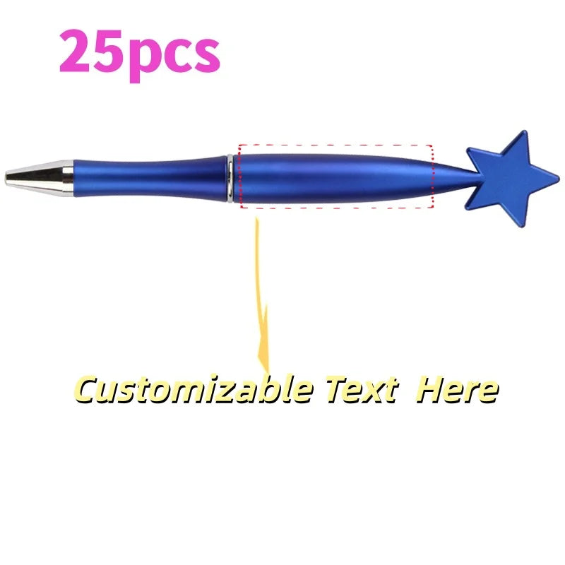 25PCS Customizable Star Ballpoint Pens for Promotional Gifts Colorful Bulk Pens Twist Action for Advertising Business Gifts