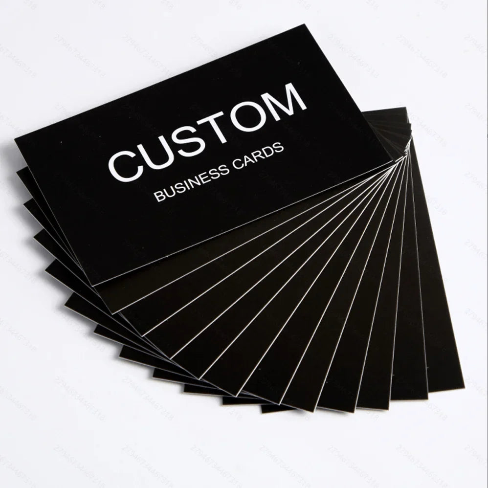 200/500/1000pcs Customizable Cards, Personalized Business Cards with Acrylic Storage Box, Waterproof Thank You Invitations