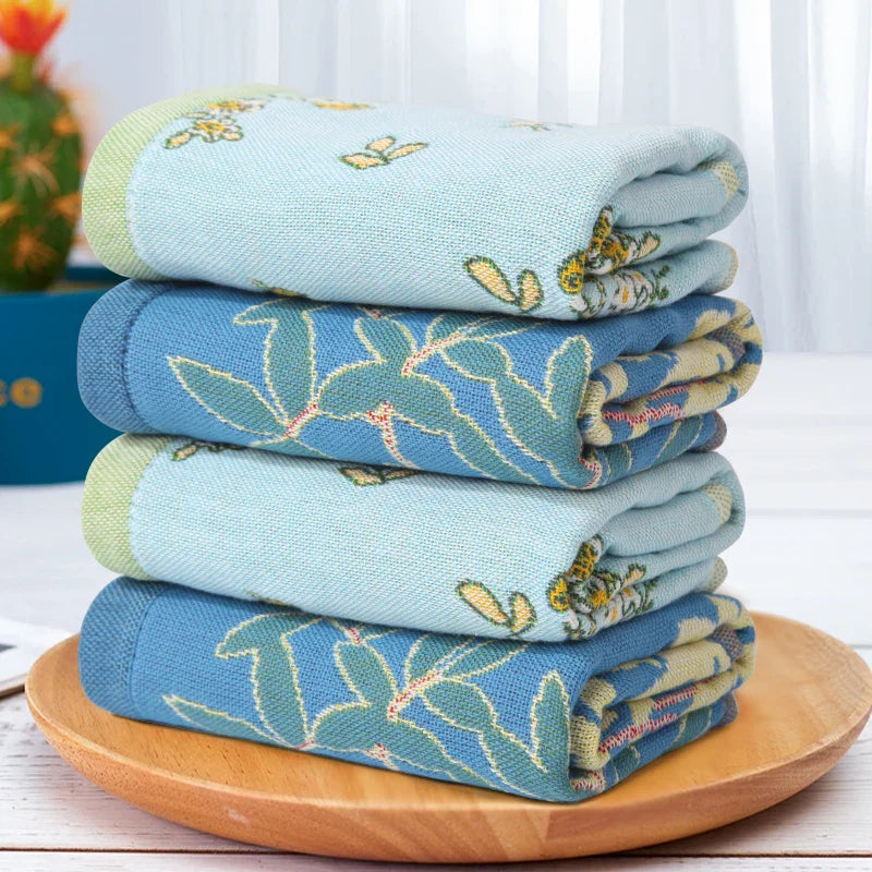 Vintage Pure Cotton Gauze Hand Towel, Small Hangable Towel, Absorbent and Lint-Free