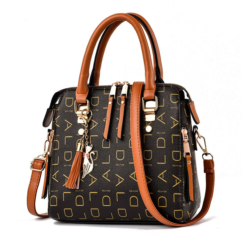 Luxury Leather Tassel Top-Handle Bag