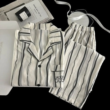 Men Spring Cloud Cotton Pajama Set Sleepwear