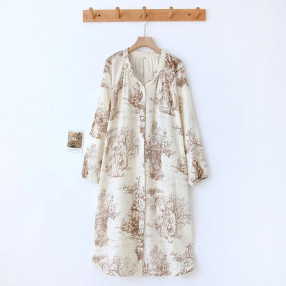 Pure Cotton Nightgown Sleepwear Dress Women's