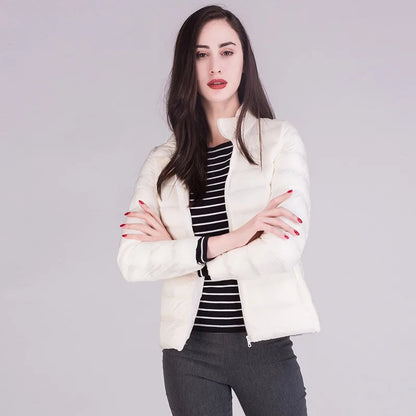 Women Ultra Lightweight Packable Puffer Coats Slim Fit