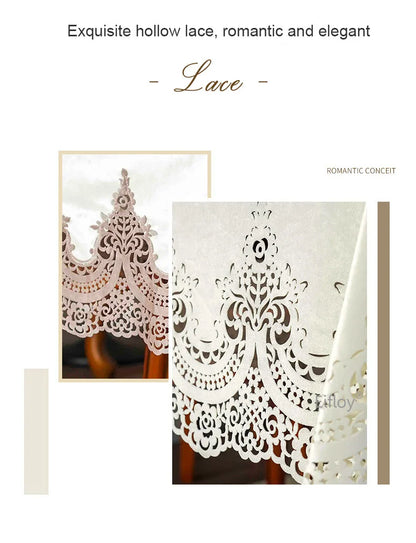 EIFLOY-Italian Velvet Tablecloth Rectangle, Luxury Lace Table Cover, Soft Dining Table Cloth, European, Party Table Decoration