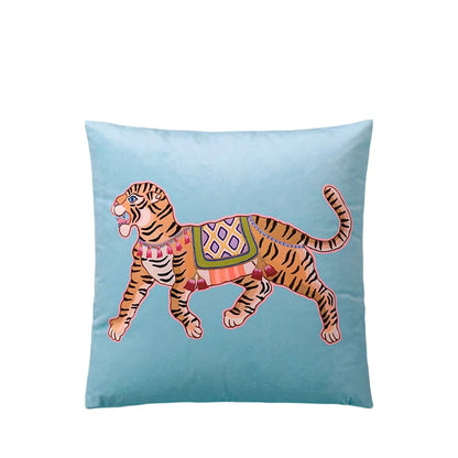 Tiger Home Cushion Velvet Cover Cheetah With Ginger Jar Decorative Pillow Case
