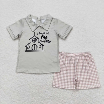 Baby girl summer shirt Short set embroidery farm tractor pink striped 3M-16T