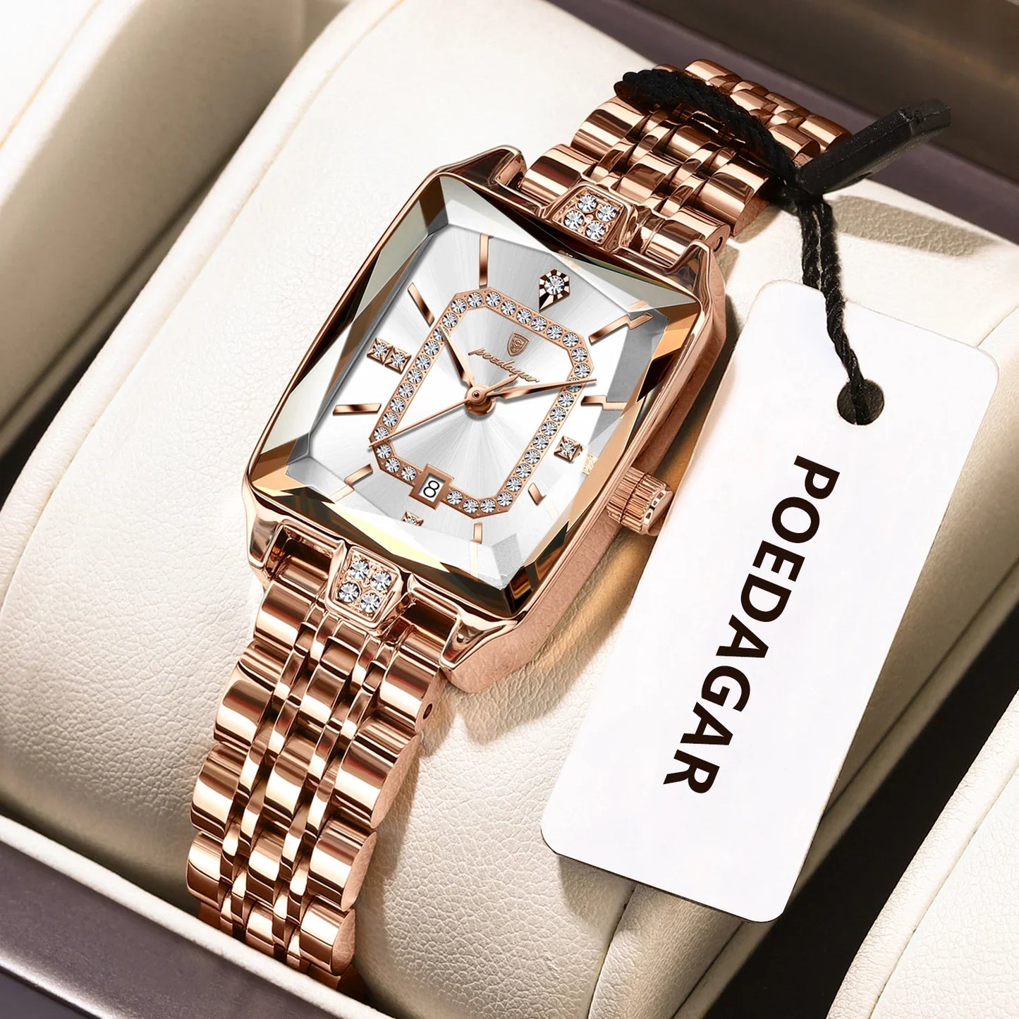 POEDAGAR Luxury Woman Watch Waterproof Wristwatch Stainless Steel Quartz