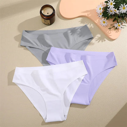 6PCS Women Seamless Panties Ice Silk Ultra Thin soft Low Rise
