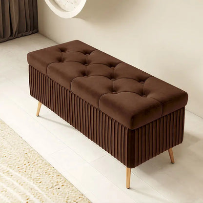 Luxury Nordic Fabric Ottomans long Sofa Bench with Storage