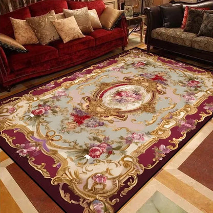 Luxury European Floral Carpets for Living Room Bedroom Carpet Home