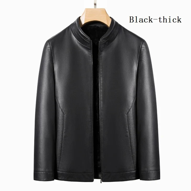 Men's Business Casual Natural Sheep Thin Leather Jacket