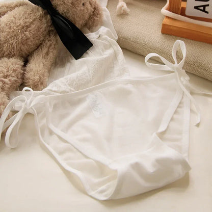 Women Funny Cotton Panties Hollow Out Seamless Briefs