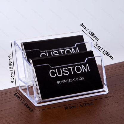 200/500/1000pcs Customizable Cards, Personalized Business Cards with Acrylic Storage Box, Waterproof Thank You Invitations
