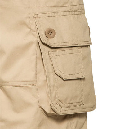 Men's Shorts Loose Large Size Multi-Pocket Overalls Summer Cotton Comfortable Short Pants Outdoor Casual Sports Beach Pants