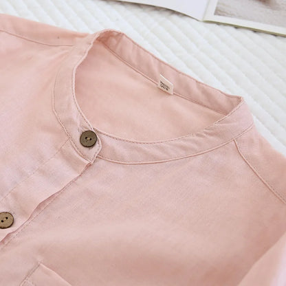 Spring/Summer Women Men Pajama Set 100% Cotton Long Sleeve Long & Pants Two Piece